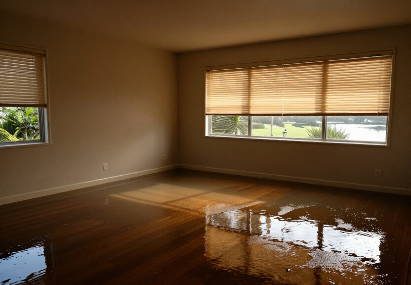 Water-damaged ceiling in a The Rocks apartment before treatment