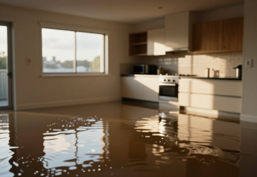 Water-damaged office space in The Rocks before drying